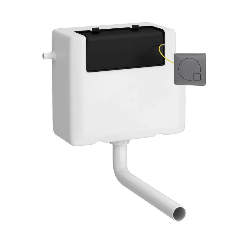 Universal Access Dual Flush Concealed Cistern With Brushed Gunmetal Flush Button - Side Inlet