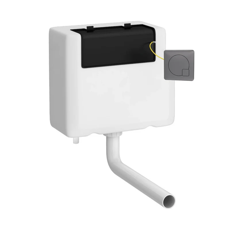 Universal Access Dual Flush Concealed Cistern With Brushed Gunmetal Flush Button - Bottom Inlet