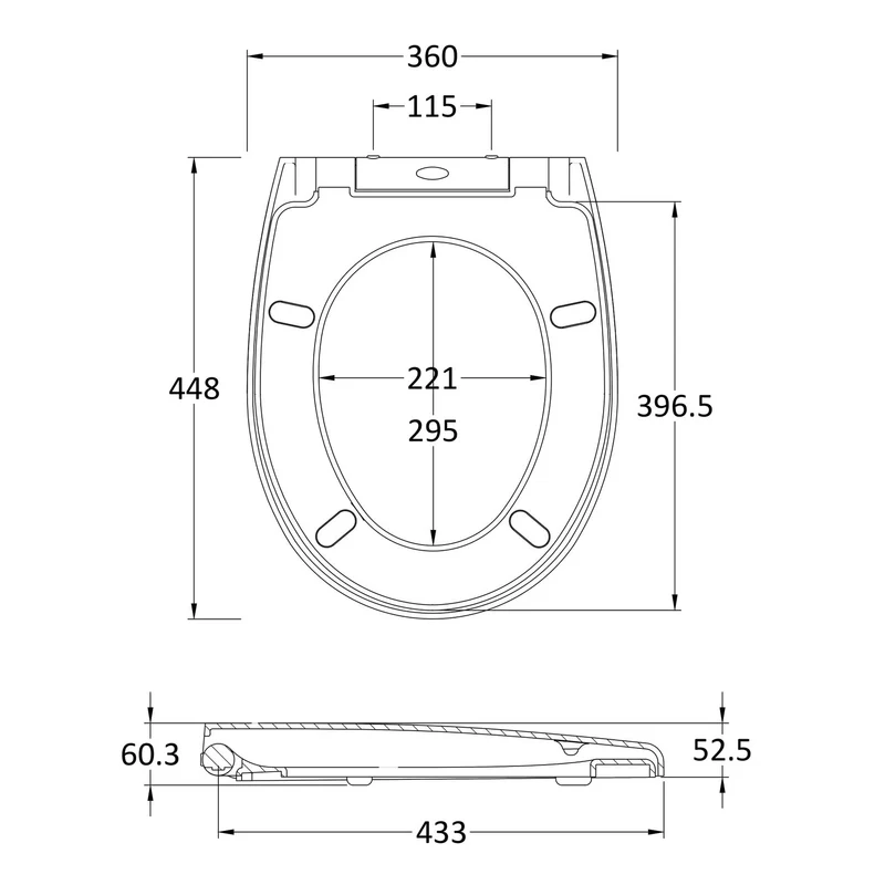 Nuie Round Soft Close Seat With Top Fixing & Quick Release