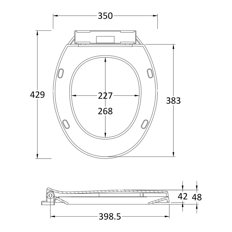 Nuie Round Soft Close Seat With Bottom Fixing