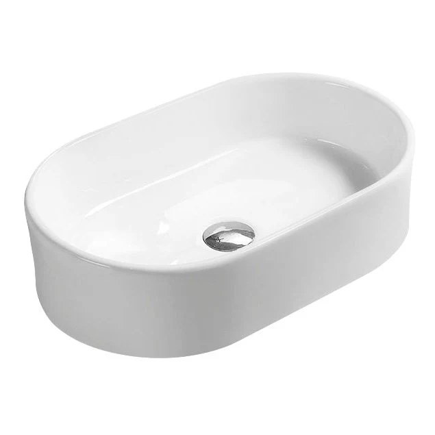 Nuie Vessel Oval Basin With Overflow 565 x 350mm - White