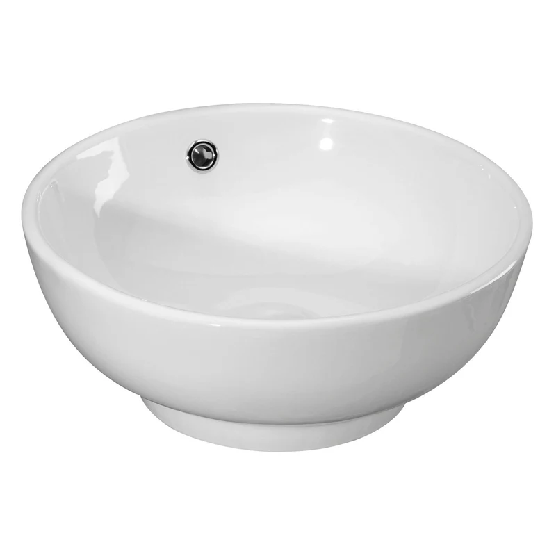 Nuie Vessel Round Basin With Overflow 410 x 410mm - White
