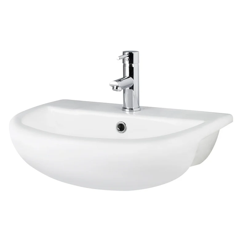 Nuie Semi Recess Basin With Overflow 520 x 415mm - White