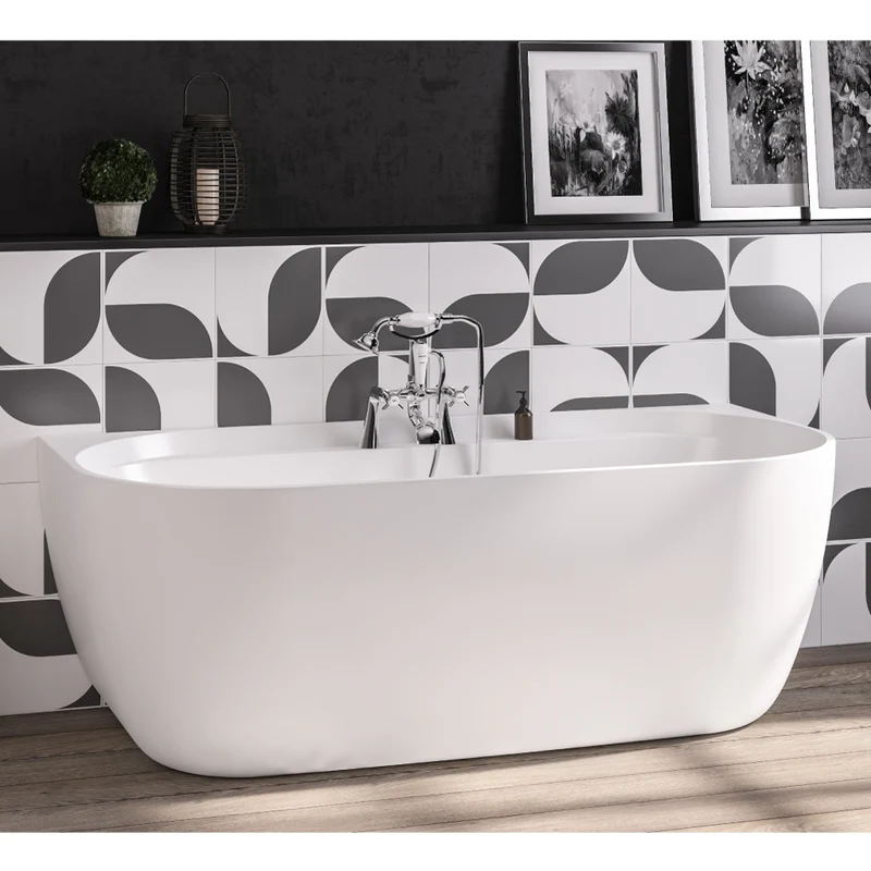 Grafton D Shaped Bath 1650 x 800mm - White