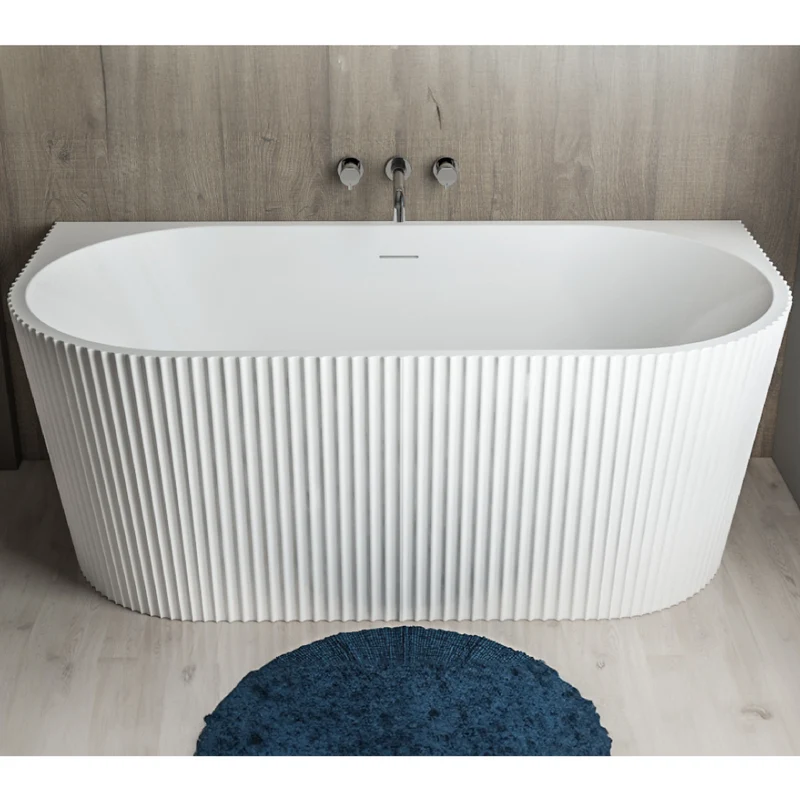 Caversham 1650mm D Shaped Bath Inc Waste - White