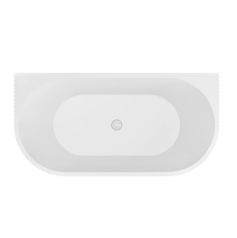 Caversham 1500mm D Shaped Bath Inc Waste - White