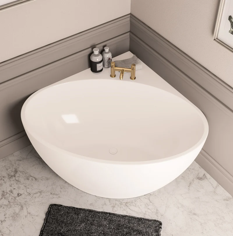 Whitchurch Corner Bath Inc Waste - White