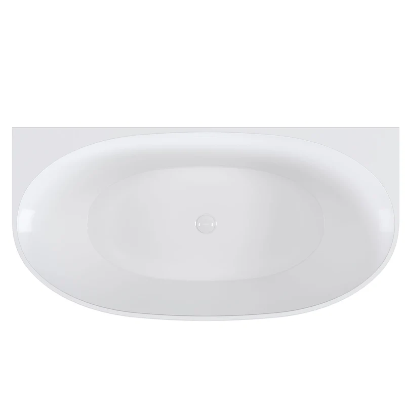 Harlton Back to Wall 1500 x 750 x 580mm Freestanding Bath - Gloss White