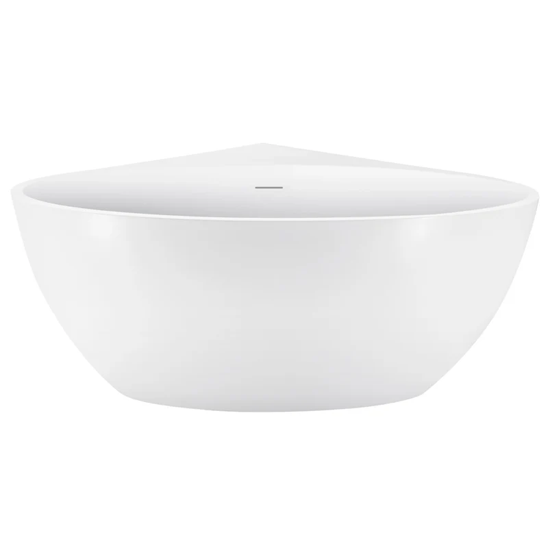 Viktor Benson Orion 1260 x 1260mm Freestanding Corner Bath - Slim Overflow & White Waste
