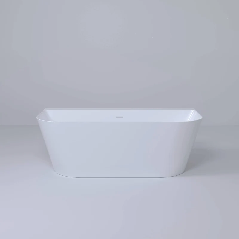 Viktor Benson Athens 1700 x 800 Back to Wall Freestanding Bath - Slim Overflow & White Waste