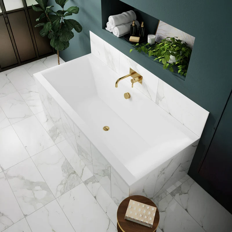 Nuie Square Double Ended Bath 1700x750 - White
