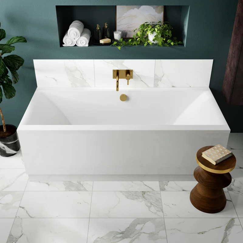 Nuie Square Double Ended Bath 1700x750 - White