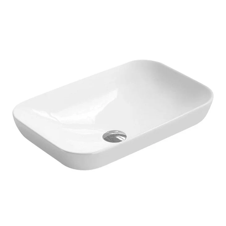 Nuie Vessel Rectangular Basin Without Overflow 520 x 340mm - White