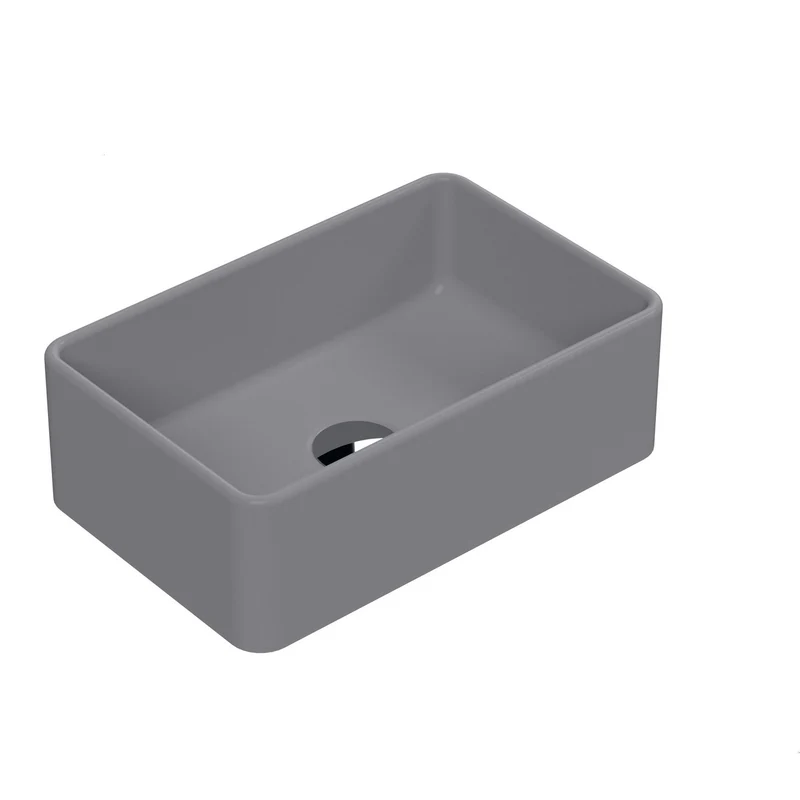Nuie Luxe Vessel Rectangular Basin 365 x 235mm - Matt Grey