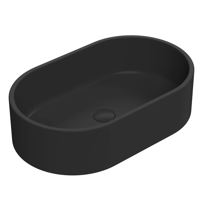 Nuie Luxe Vessel Oval Basin 565 x 350mm - Matt Black