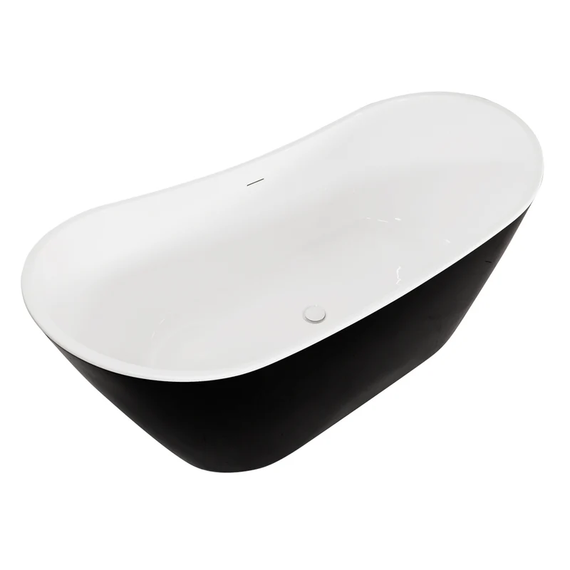 Viktor Benson Taha 1700 x 800 Freestanding Double Ended Slipper Bath - Black