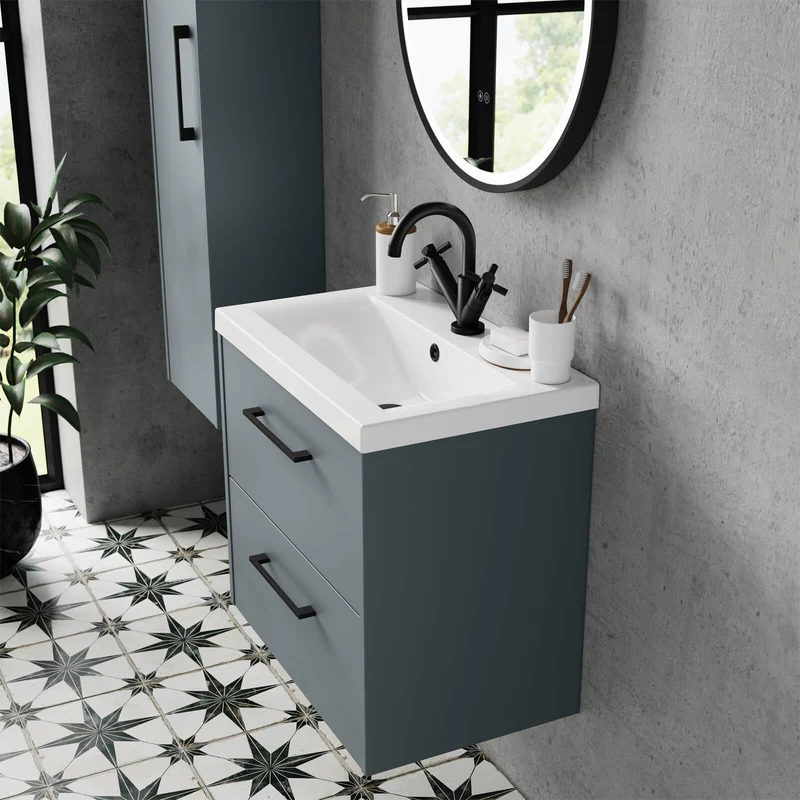 Hudson Reed Tec Cross Mono Basin Mixer With Waste - Matt Black