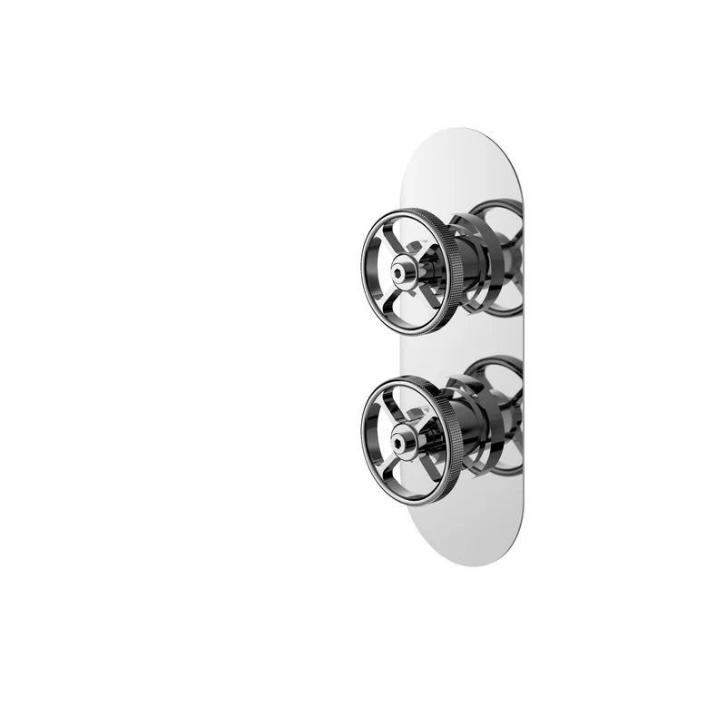 Hudson Reed Revolution 2 Outlet Twin Handle Concealed Thermostatic Shower Valve - Chrome