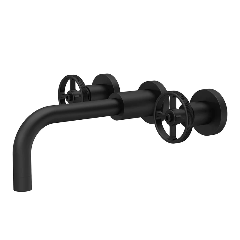 Hudson Reed Revolution Wall Mounted Basin Mixer - Matt Black