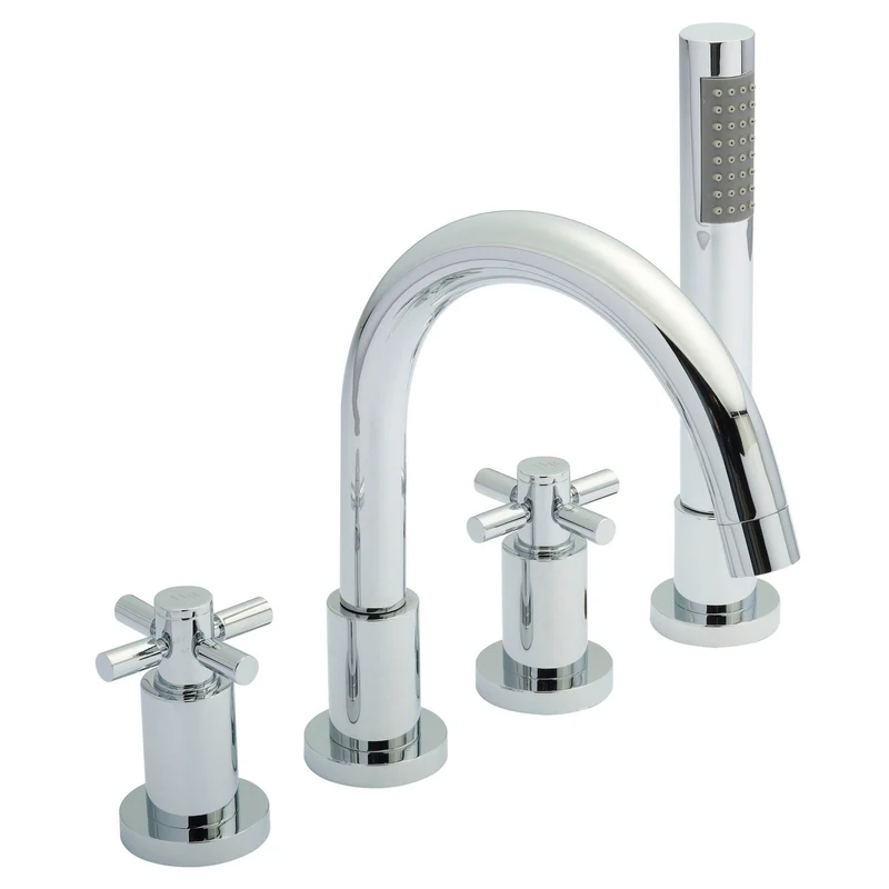 Hudson Reed Tec Cross 4 Tap Hole Bath Shower Mixer - Chrome
