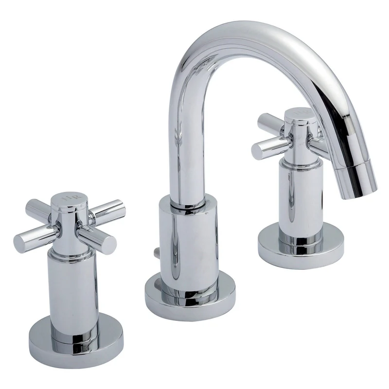Hudson Reed Tec Cross 3 Tap Hole Basin Mixer - Chrome