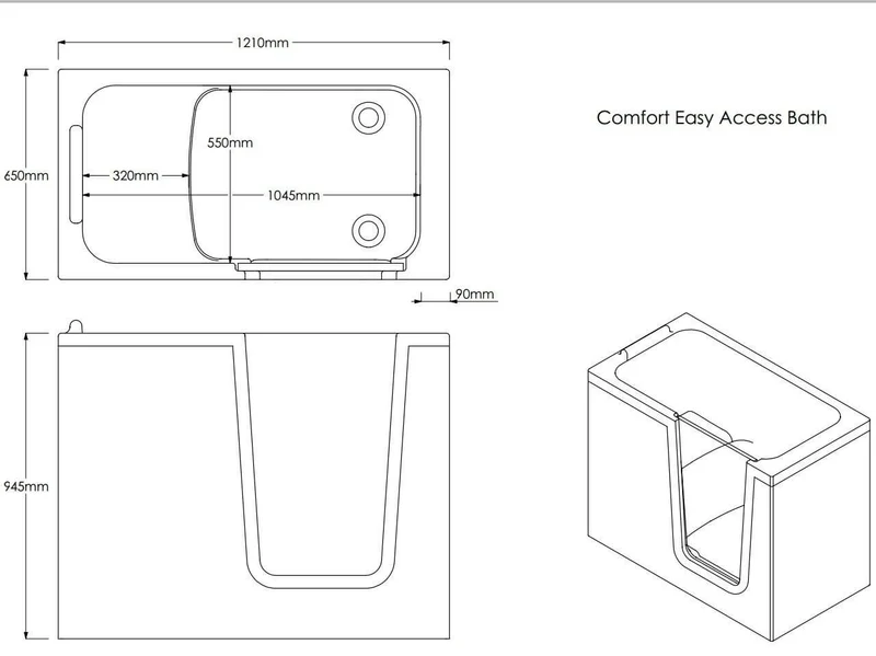 Bathe Easy Comfort Easy Access Deep Bath & Panels - Right Hand