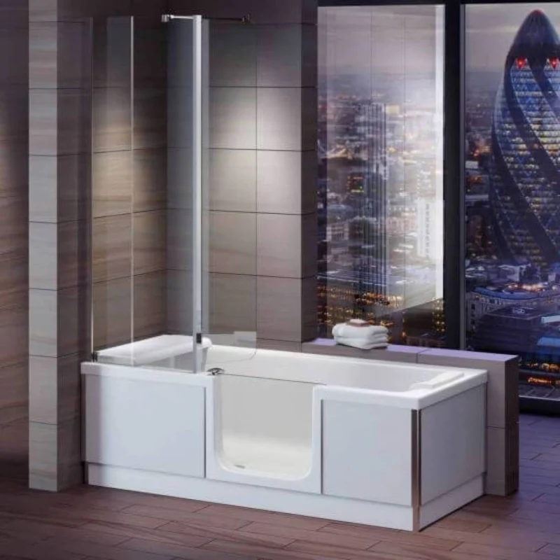 Bathe Easy Style Easy Access 1700mm Shower Bath, Screen & Panels - Right Hand