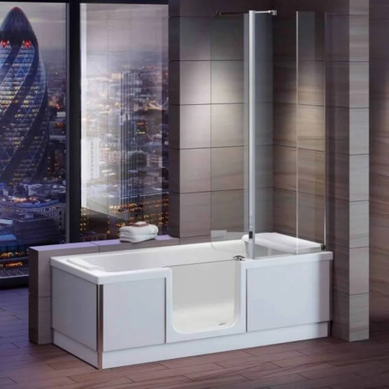 Bathe Easy Style Easy Access 1700mm Shower Bath, Screen & Panels - Left Hand