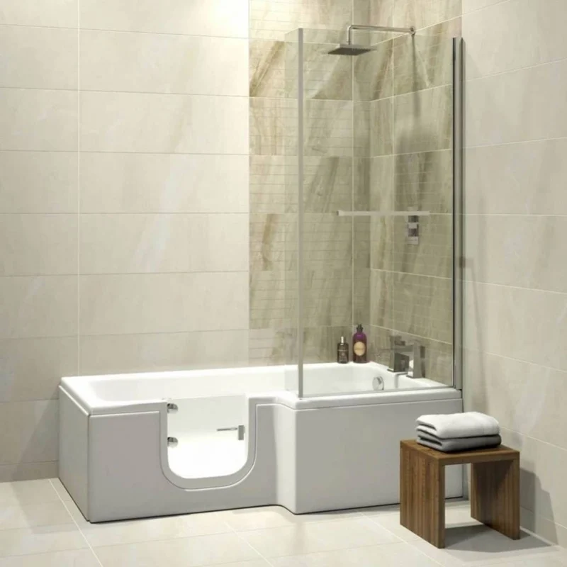 Bathe Easy Solarna Easy Access 1700mm L-Shape Bath, Screen & Panels - Left Hand
