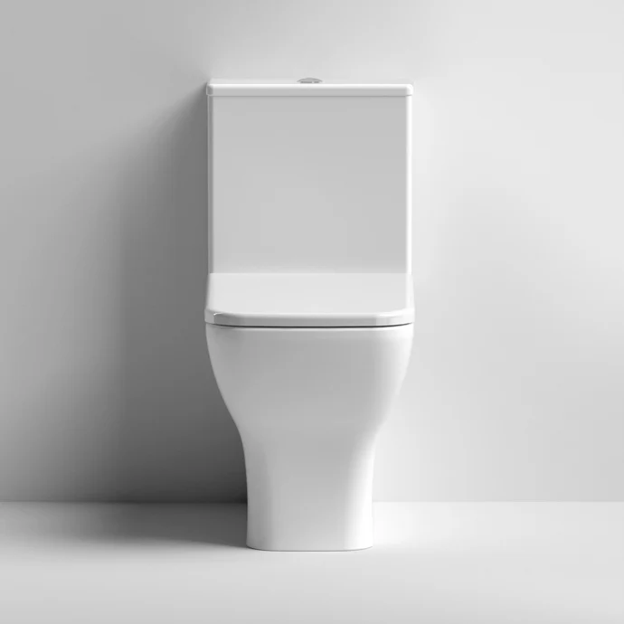 Nuie Ava Rimless Flush To Wall Close Coupled Toilet & Soft Close Seat - 613mm Projection