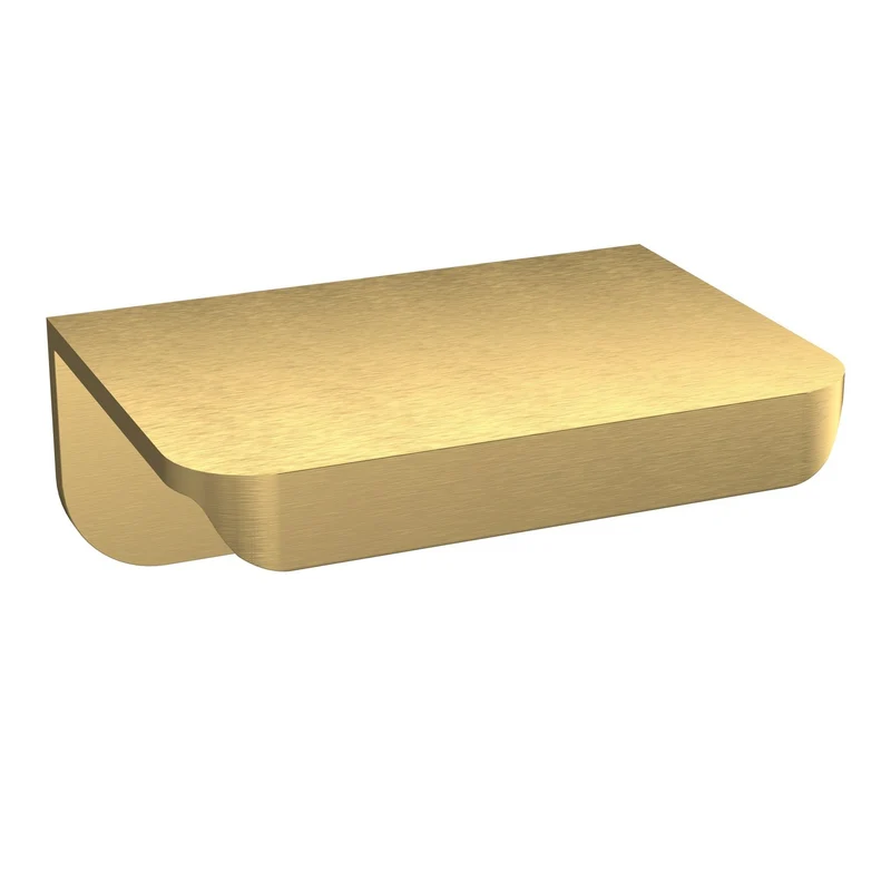 Small Rear Fixed Furniture Handle - Brushed Brass