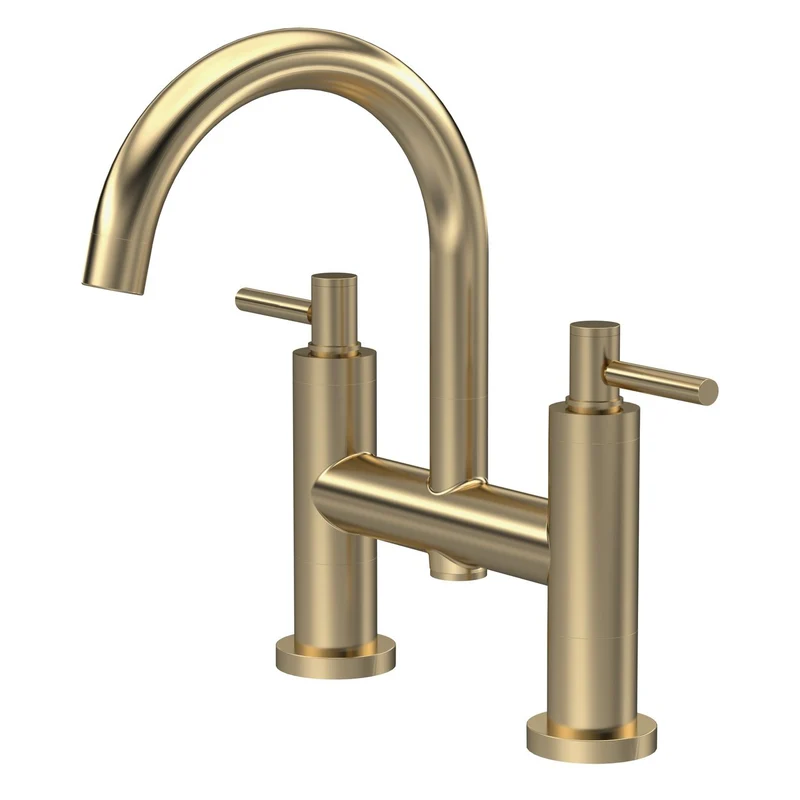 Hudson Reed Tec Lever Bath Filler - Brushed Brass