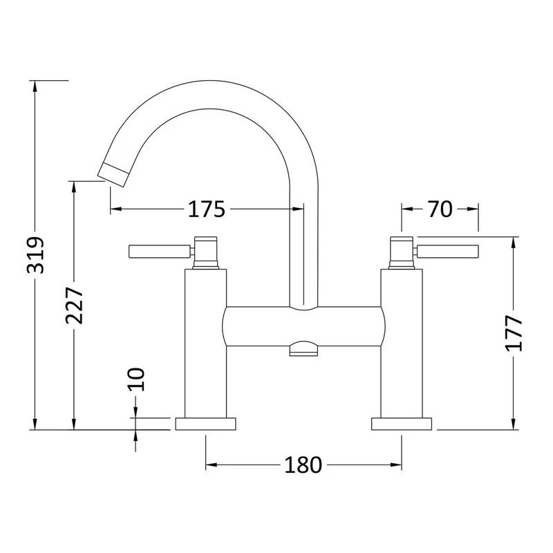 Hudson Reed Tec Lever Bath Filler - Matt Black
