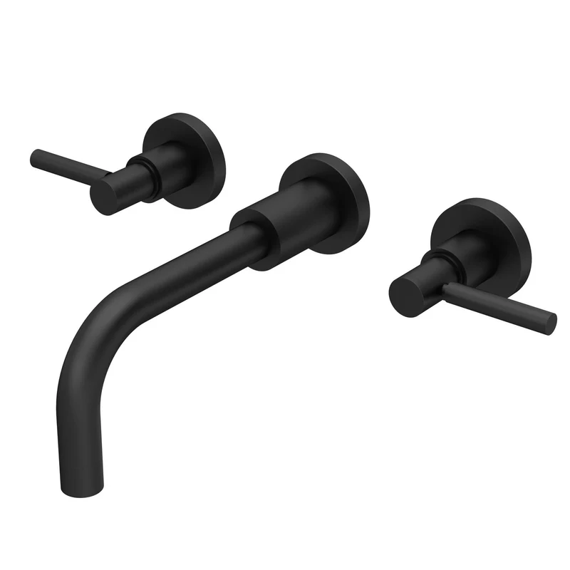 Hudson Reed Tec Lever Wall Mounted Basin Mixer - Matt Black