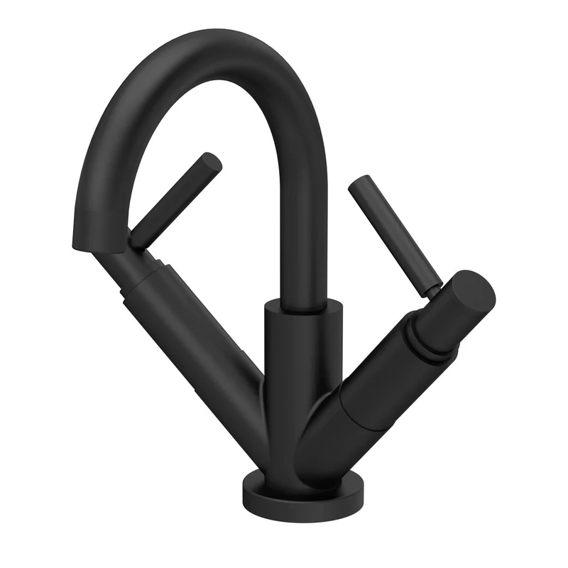Hudson Reed Tec Lever Mono Basin Mixer With Waste - Matt Black