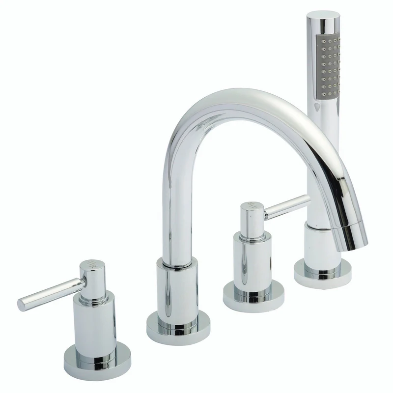 Hudson Reed Tec Lever 4 Tap Hole Bath Shower Mixer - Chrome