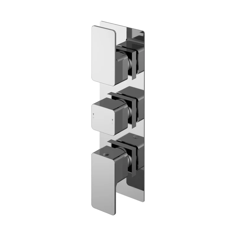 Nuie Windon Triple Thermostatic Valve Contemporary Chrome Brass ABS 280x120x135mm