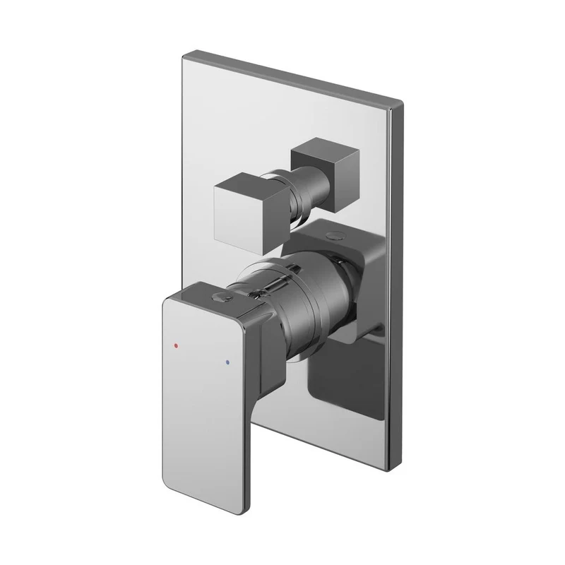 Nuie Windon Manual Shower Valve With Diverter Contemporary Chrome Brass ABS 180x115x110mm