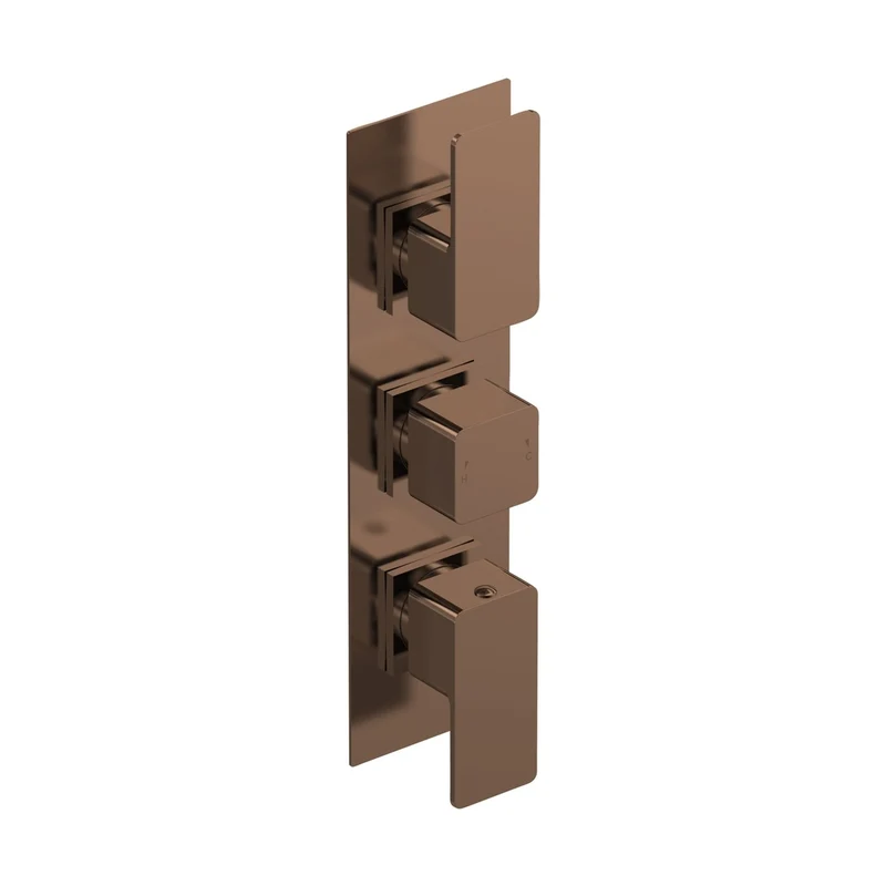 Nuie Windon Triple Thermostatic Valve With Diverter Contemporary Brushed Brass ABS,brass 300x80x135mm