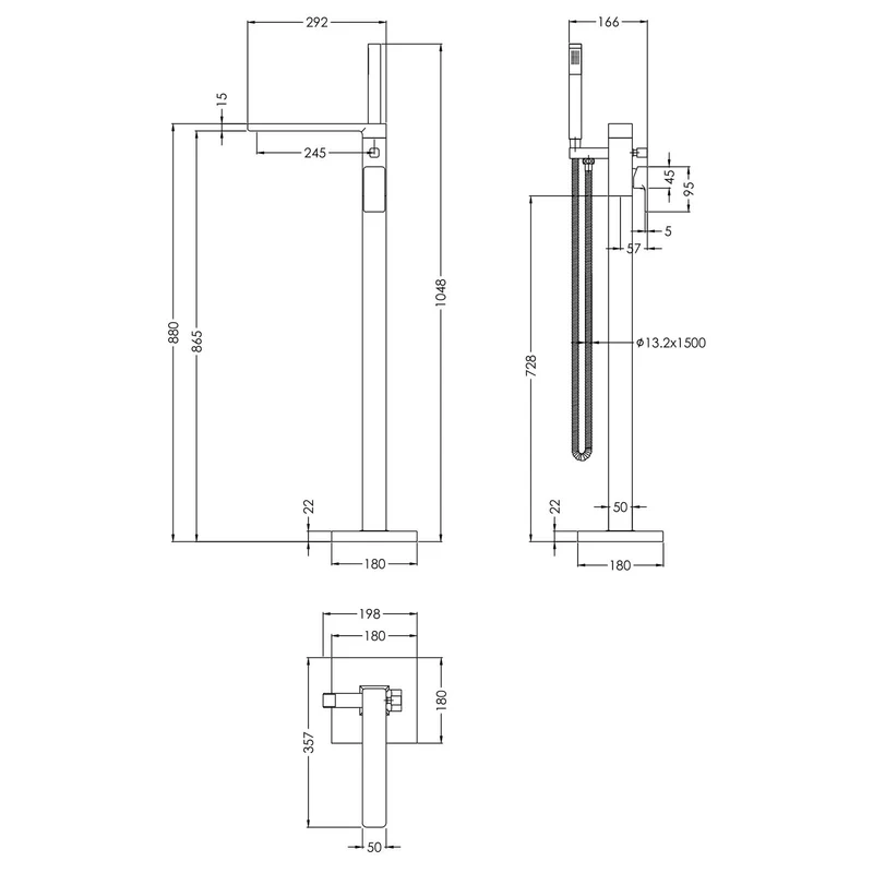 Cape Freestanding Bath Shower Mixer