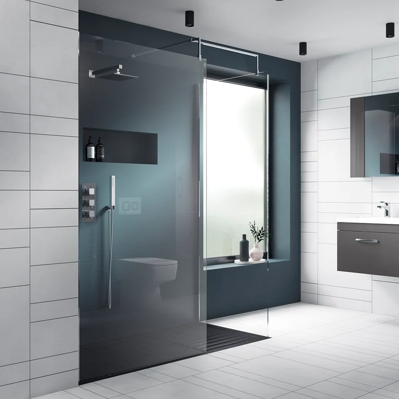 Slate Effect Walk In Shower Tray & Waste 1700 x 800mm