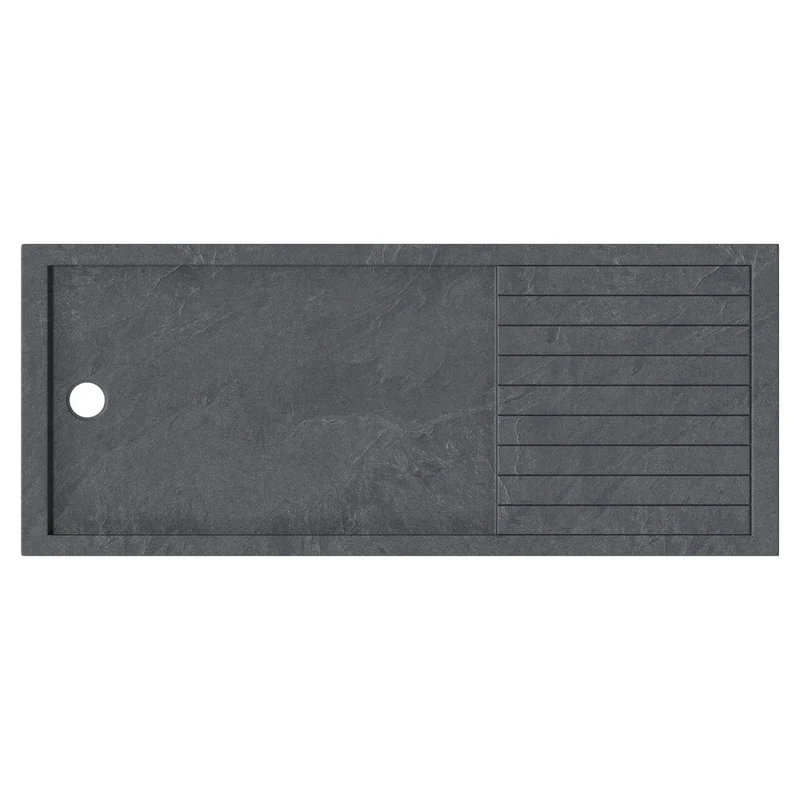 Slate Effect Walk In Shower Tray & Waste 1600 x 800mm