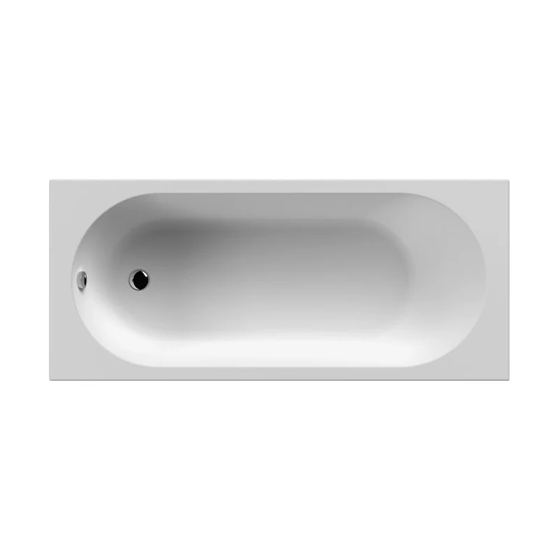 Nuie Otley Round Straight Bath 1675 X 700mm Contemporary White Acrylic