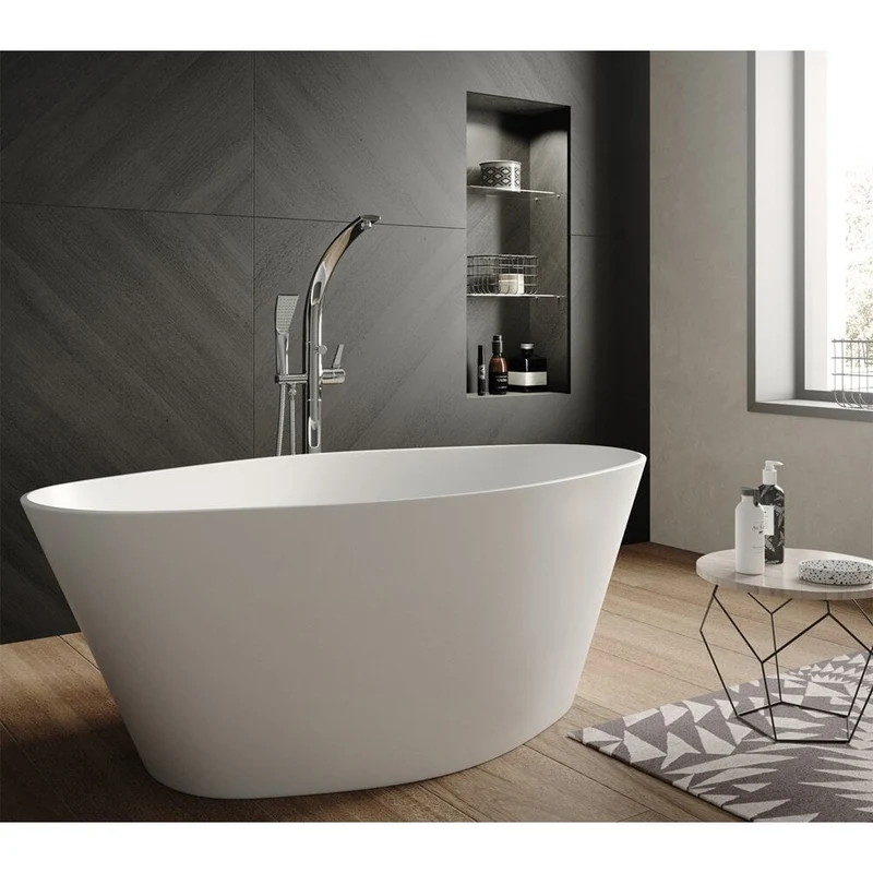 Hudson Reed Rose Oval Freestanding Solid Cian Bath 1510 x 760mm - Silk Matt