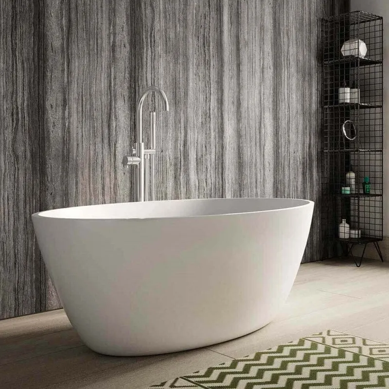 Hudson Reed Grace Round Freestanding Solid Cian Bath 1510 x 760mm - Silk Matt
