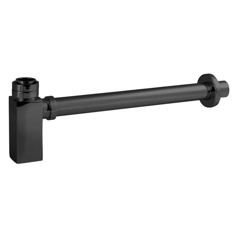 Hudson Reed Square Bottle Trap With 300mm Extension Tube - Black