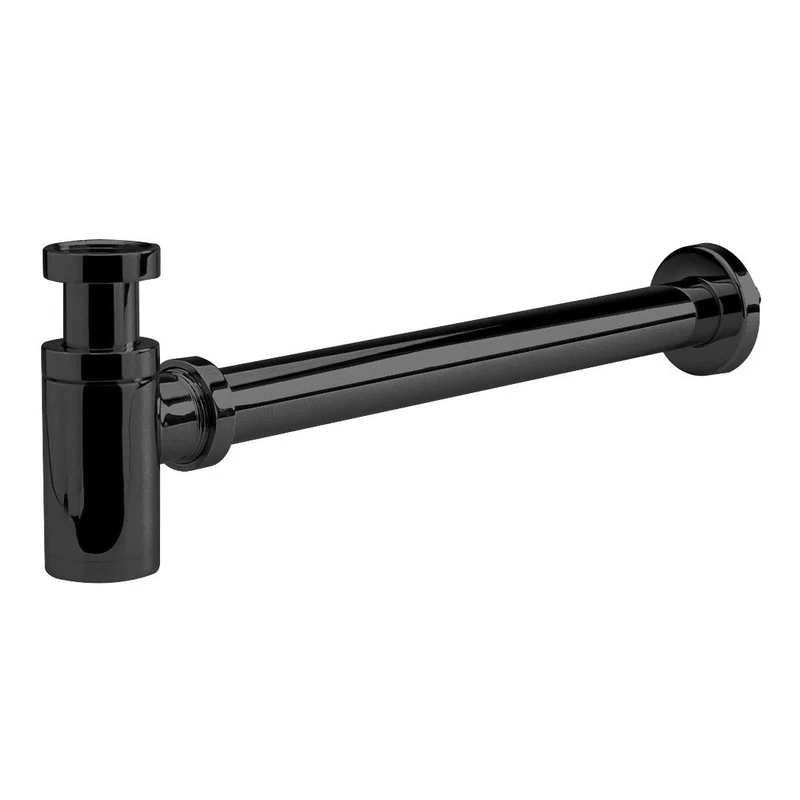 Hudson Reed Round Bottle Trap With 300mm Extension Tube - Black