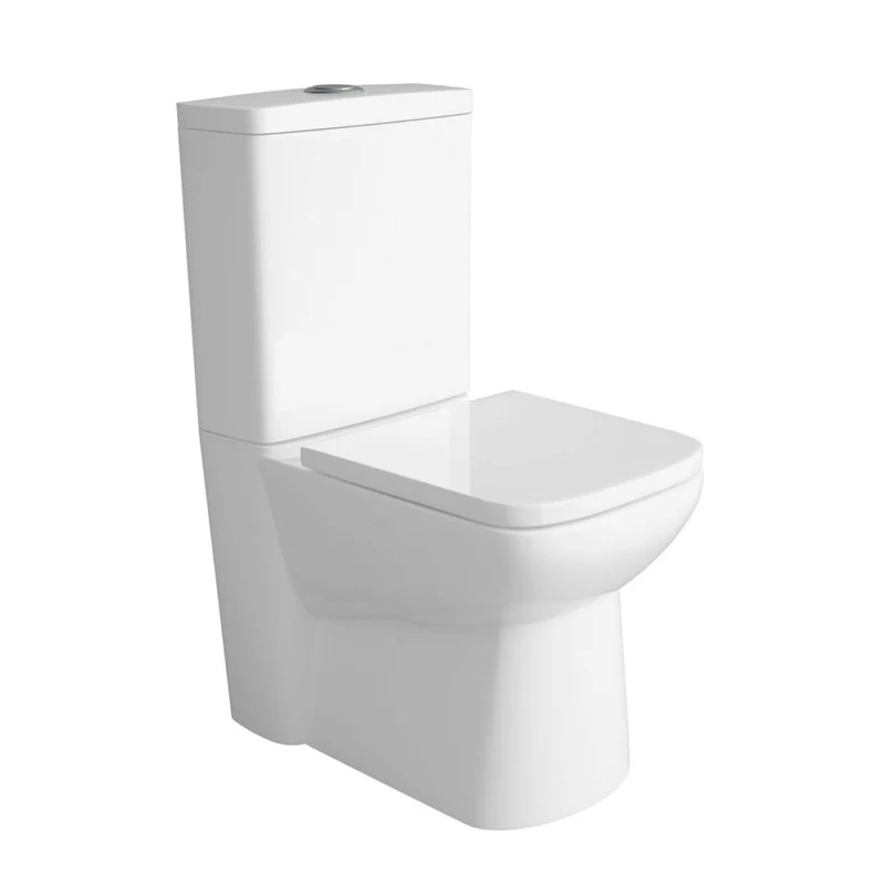 Hudson Reed Arlo Compact Close Coupled Flush To Wall Toilet & Soft Close Seat