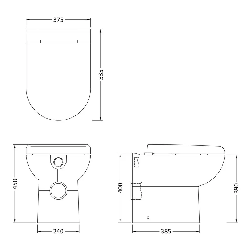 Hudson Reed D Shape Back To Wall Toilet & Soft Close Seat