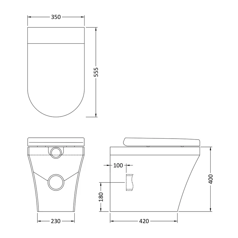 Hudson Reed Luna Back To Wall Toilet & Soft Close Seat